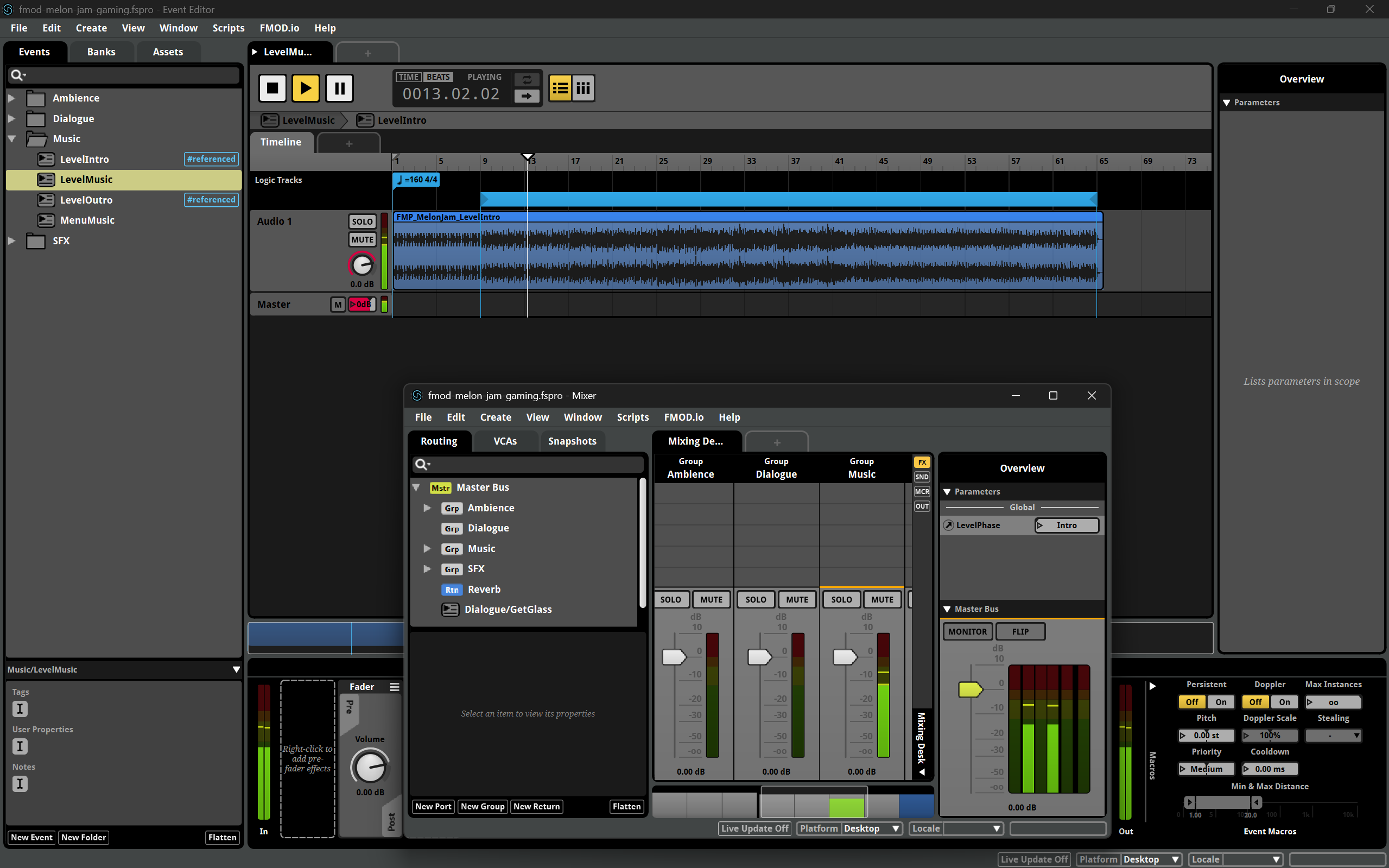 Screenshot of FMOD Systems